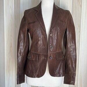 BOSS .Classic Brown Leather Women's Jacket